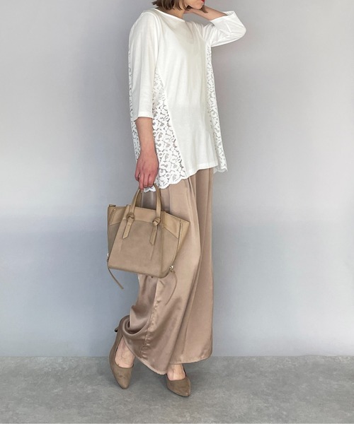 BE NEAT（ビーニート）の「レオパードラッセルレース切替えプルオーバー（Tシャツ/カットソー・レディース・オフホワイト/グレー・M）」の10枚目の写真