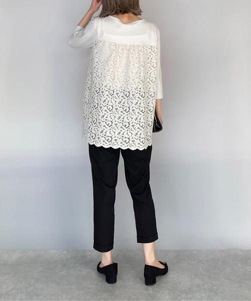 BE NEAT（ビーニート）の「レオパードラッセルレース切替えプルオーバー（Tシャツ/カットソー・レディース・オフホワイト/グレー・M）」の20枚目の写真