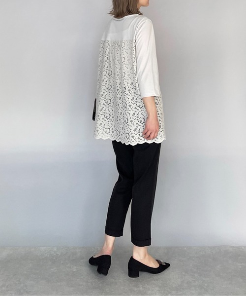 BE NEAT（ビーニート）の「レオパードラッセルレース切替えプルオーバー（Tシャツ/カットソー・レディース・オフホワイト/グレー・M）」の21枚目の写真