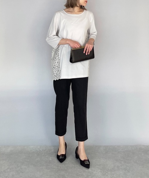 BE NEAT（ビーニート）の「レオパードラッセルレース切替えプルオーバー（Tシャツ/カットソー・レディース・オフホワイト/グレー・M）」の22枚目の写真