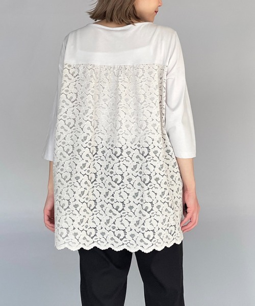 BE NEAT（ビーニート）の「レオパードラッセルレース切替えプルオーバー（Tシャツ/カットソー・レディース・オフホワイト/グレー・M）」の15枚目の写真