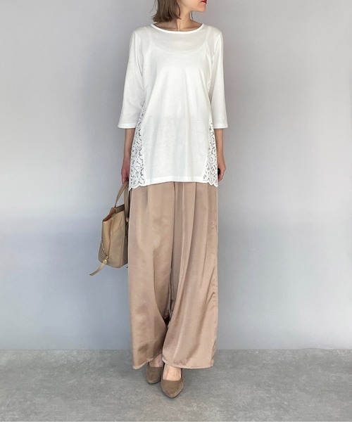 BE NEAT（ビーニート）の「レオパードラッセルレース切替えプルオーバー（Tシャツ/カットソー・レディース・オフホワイト/グレー・M）」の11枚目の写真