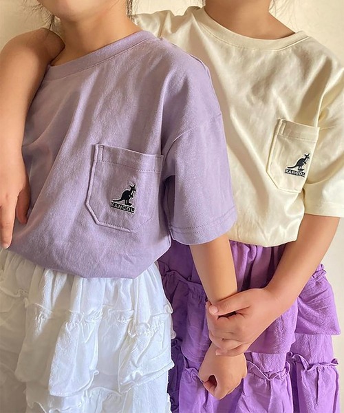 KANGOL KIDS（カンゴールキッズ）の「【KANGOL KIDS】ロゴ胸ポケットTシャツ【綿100％】（Tシャツ/カットソー・キッズ・パープル/ブラウン/オフホワイト・150cm/120㎝/130㎝/140㎝）」の16枚目の写真