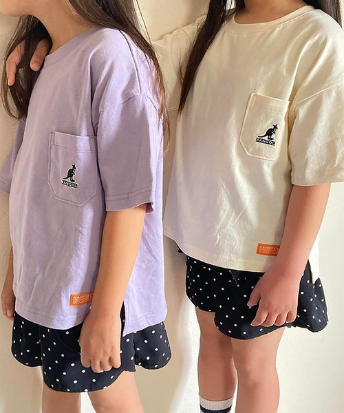 KANGOL KIDS（カンゴールキッズ）の「【KANGOL KIDS】ロゴ胸ポケットTシャツ【綿100％】（Tシャツ/カットソー・キッズ・パープル/ブラウン/オフホワイト・150cm/120㎝/130㎝/140㎝）」の22枚目の写真