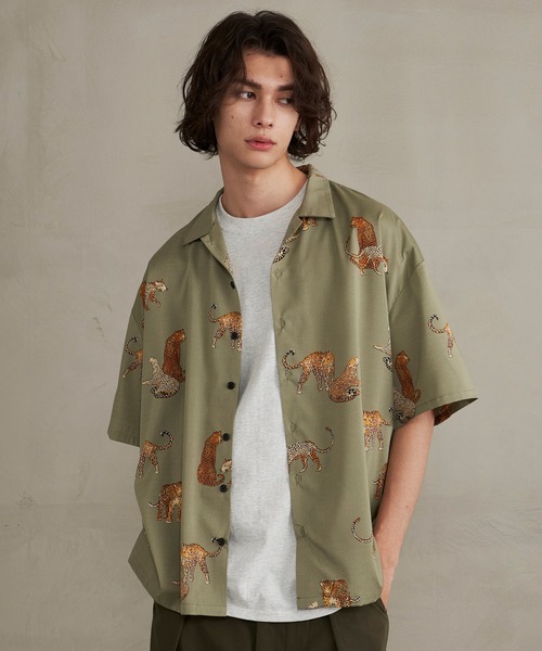 NEIGHBORHOOD　PANTHER　総柄　開襟シャツ NEIGHBORHOOD PANTHER 総柄 開襟シャツ メンズ