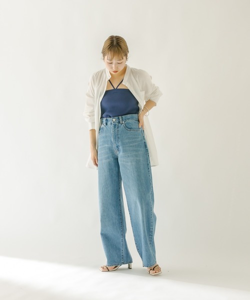 mystic（ミスティック）の「ハイウエストデニムパンツ（デニムパンツ・レディース・ネイビー/ブルー・1/2）」の4枚目の写真