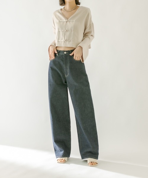 mystic（ミスティック）の「ハイウエストデニムパンツ（デニムパンツ・レディース・ネイビー/ブルー・1/2）」の6枚目の写真