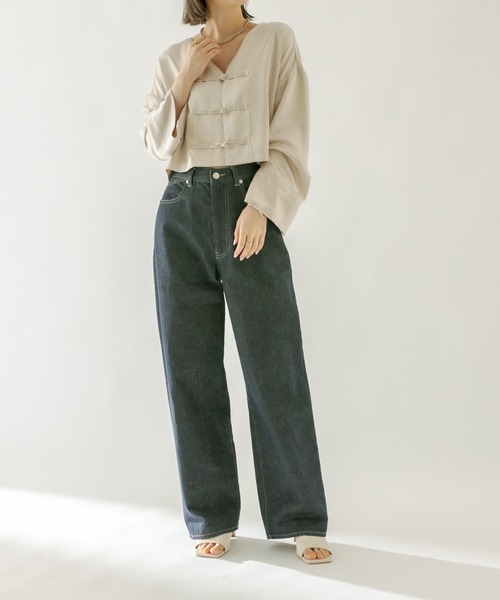 mystic（ミスティック）の「ハイウエストデニムパンツ（デニムパンツ・レディース・ネイビー/ブルー・1/2）」の8枚目の写真