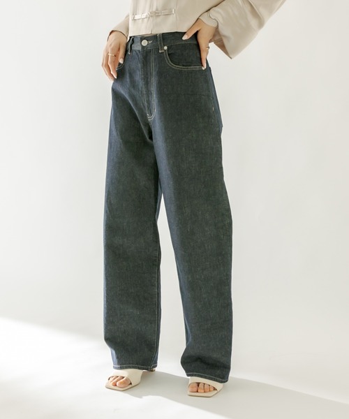 mystic（ミスティック）の「ハイウエストデニムパンツ（デニムパンツ・レディース・ネイビー/ブルー・1/2）」の9枚目の写真