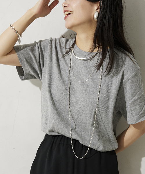 MILLER(ミラー)の「【MILLER / ミラー】Panel ボーダー半袖Tシャツ(Tシャツ/カットソー・メンズ・グレー/ホワイト/ネイビー/ブラック/コバルトブルー/ブラック系その他/チャコールグレー・X-LARGE/LARGE)」の4枚目の写真