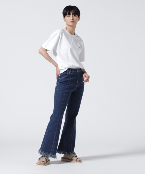 AULA AILA（アウラアイラ）の「AULA AILA/アウラアイラ/FRINGE DENIM PANTS（デニムパンツ・レディース・ブルー・1）」の10枚目の写真