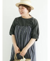 Samansa Mos2 | 袖口シェルタックパフスリーブカットソー(Tシャツ/カットソー)