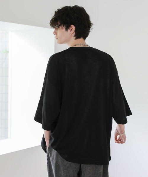 ASTRONOMY（アストロノミー）の「半袖サマーニットルーズカーディガン（カーディガン/ボレロ・メンズ・ライトグレー/ブルー/ブラック/グリーン/ベージュ系/ブラック系/チャコール・XL/L/M/S）」の21枚目の写真