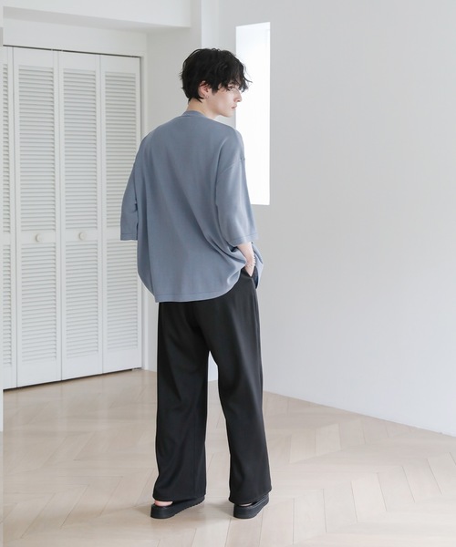 ASTRONOMY（アストロノミー）の「半袖サマーニットルーズカーディガン（カーディガン/ボレロ・メンズ・ライトグレー/ブルー/ブラック/グリーン/ベージュ系/ブラック系/チャコール・XL/L/M/S）」の17枚目の写真