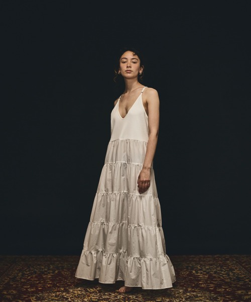 papier（パピエ）の「papier/パピエ/Rib frill onepiece/フリルワンピース（ワンピース・レディース・ホワイト/ブラック/ラベンダー・FREE）」の4枚目の写真