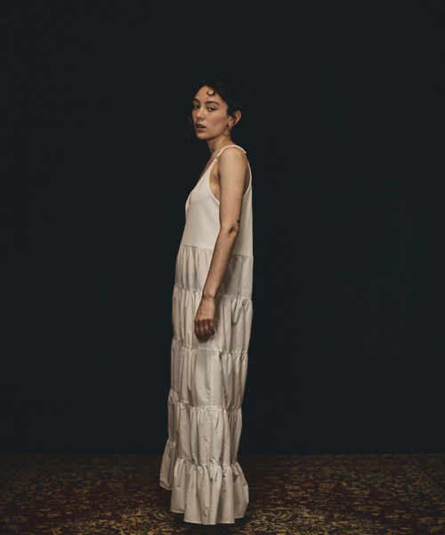 papier（パピエ）の「papier/パピエ/Rib frill onepiece/フリルワンピース（ワンピース・レディース・ホワイト/ブラック/ラベンダー・FREE）」の5枚目の写真