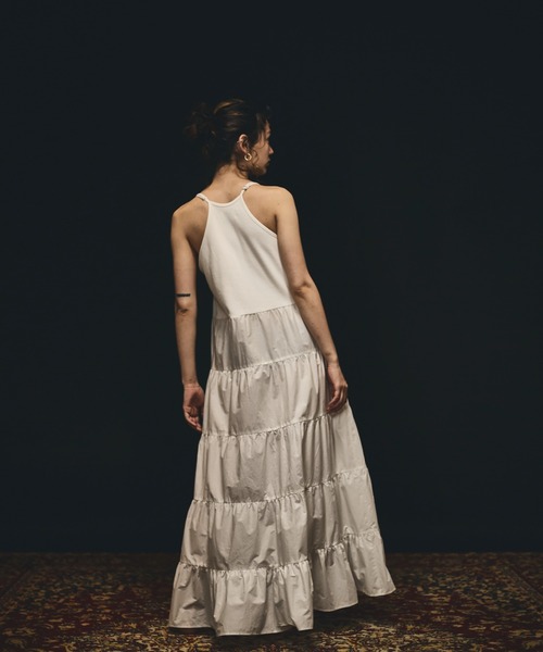 papier（パピエ）の「papier/パピエ/Rib frill onepiece/フリルワンピース（ワンピース・レディース・ホワイト/ブラック/ラベンダー・FREE）」の6枚目の写真