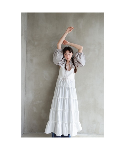 papier（パピエ）の「papier/パピエ/Rib frill onepiece/フリルワンピース（ワンピース・レディース・ホワイト/ブラック/ラベンダー・FREE）」の16枚目の写真