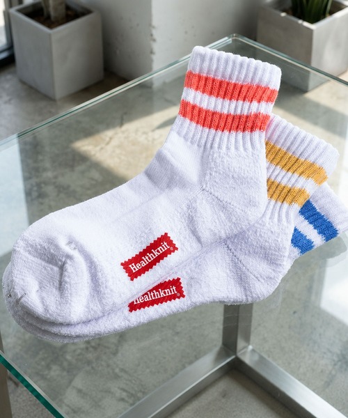 Healthknit(ヘルスニット)の「『Healthknit/ヘルスニット』3パックミドルソックス 3点セット(ソックス/靴下・メンズ・C/B/F/D/A/E/L/M/J/N/K/H/G/I/O/Q/P/S/T/U/V/W/R/Z/Y/X/その他4/その他1/その他2/その他3・M/S/FREE)」の4枚目の写真