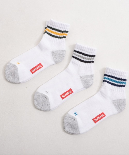 Healthknit(ヘルスニット)の「『Healthknit/ヘルスニット』3パックミドルソックス 3点セット(ソックス/靴下・メンズ・C/B/F/D/A/E/L/M/J/N/K/H/G/I/O/Q/P/S/T/U/V/W/R/Z/Y/X/その他4/その他1/その他2/その他3・M/S/FREE)」の9枚目の写真