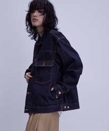 ADAM ET ROPE' | 【コットンUSA】ドライタッチ ビックシルエット デニムジャケット/サステナブル/セットアップ対応(デニムジャケット)