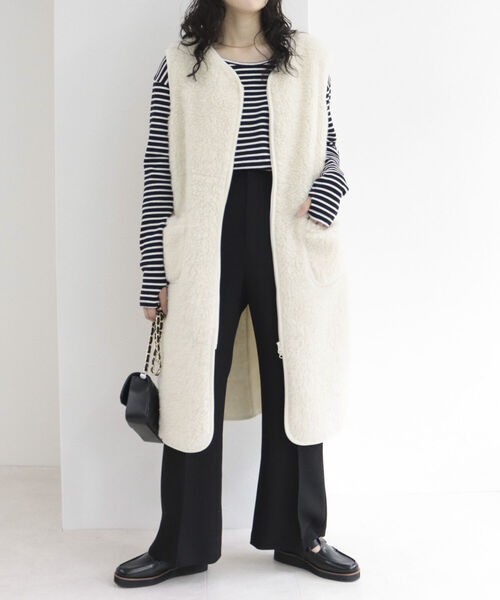 COLD BREAKER（コールドブレーカー）の「【WEB限定】【別注】【COLD BREAKER/コールドブレーカー】ボアロングジレベスト（ブルゾン・レディース・チャコールグレー/ライトグレー/アイボリー・FREE）」の12枚目の写真