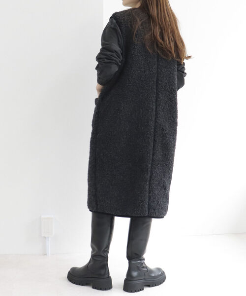 COLD BREAKER（コールドブレーカー）の「【WEB限定】【別注】【COLD BREAKER/コールドブレーカー】ボアロングジレベスト（ブルゾン・レディース・チャコールグレー/ライトグレー/アイボリー・FREE）」の10枚目の写真