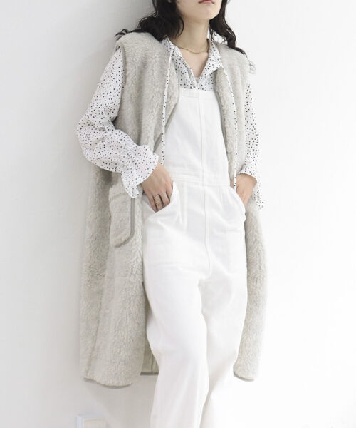 COLD BREAKER（コールドブレーカー）の「【WEB限定】【別注】【COLD BREAKER/コールドブレーカー】ボアロングジレベスト（ブルゾン・レディース・チャコールグレー/ライトグレー/アイボリー・FREE）」の5枚目の写真