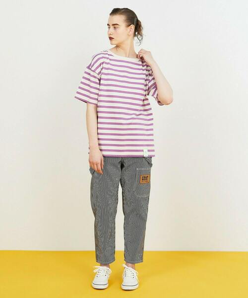 FRAPBOIS PARK(フラボアパーク)の「ミッドボーダー カットソー(Tシャツ/カットソー・レディース・ブラック/パープル/グリーン・1/2/0)」の20枚目の写真
