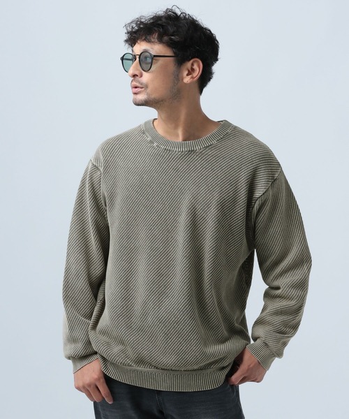 BAYFLOW（ベイフロー）の「GDバイアスニット（ニット/セーター・メンズ・カーキ/イエロー/チャコール・SMALL/MEDIUM/LARGE）」の3枚目の写真