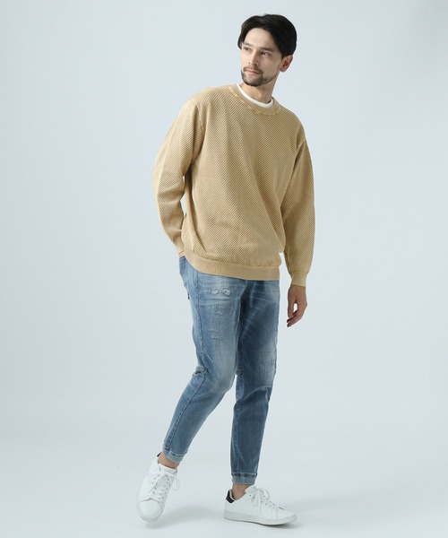 BAYFLOW（ベイフロー）の「GDバイアスニット（ニット/セーター・メンズ・カーキ/イエロー/チャコール・SMALL/MEDIUM/LARGE）」の14枚目の写真