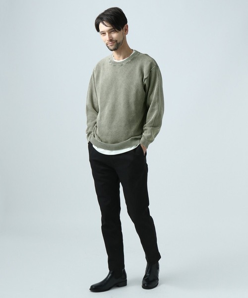 BAYFLOW（ベイフロー）の「GDバイアスニット（ニット/セーター・メンズ・カーキ/イエロー/チャコール・SMALL/MEDIUM/LARGE）」の5枚目の写真