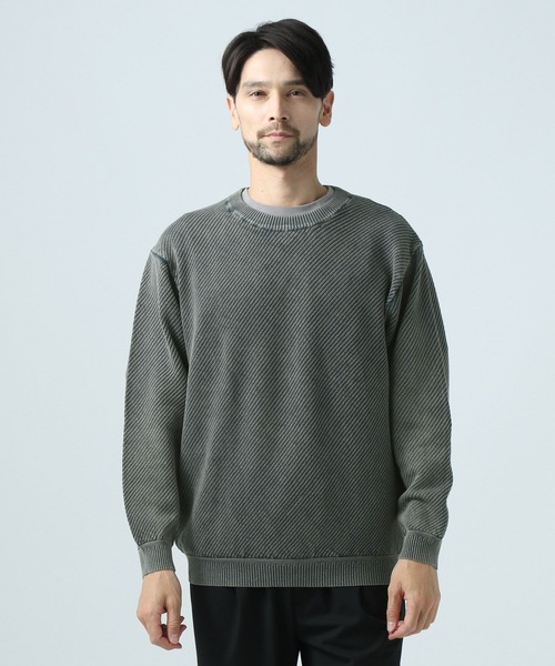 BAYFLOW（ベイフロー）の「GDバイアスニット（ニット/セーター・メンズ・カーキ/イエロー/チャコール・SMALL/MEDIUM/LARGE）」の12枚目の写真