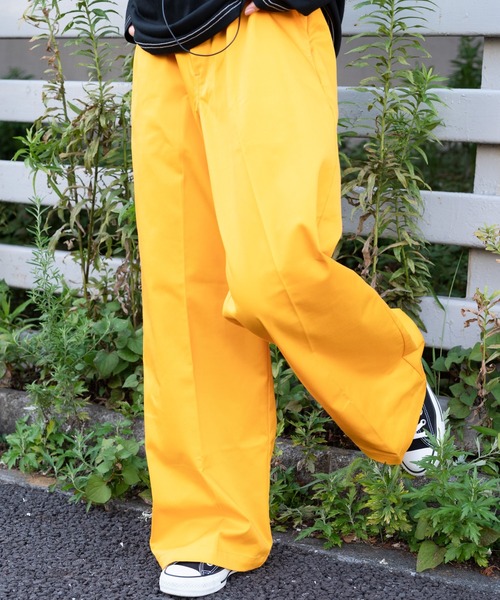 DICKIES/ディッキーズ】ストレッチ ツイルワイドパンツ ハイウエスト