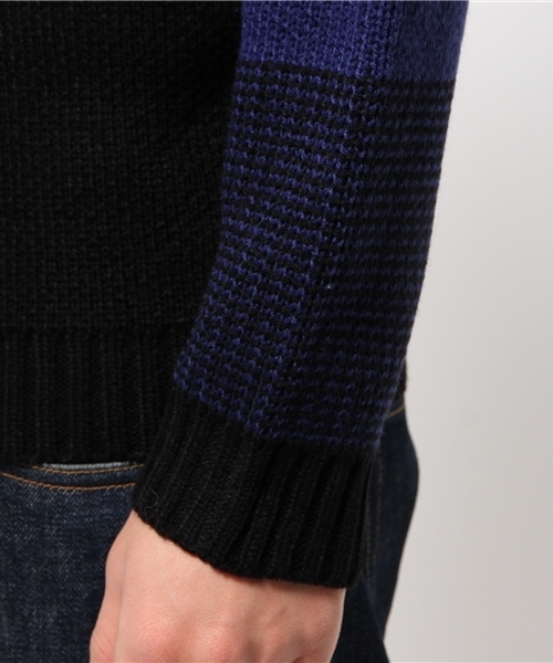 OUTLET（アウトレット）の「【WHO'S WHO gallery】チェックジャガードニット（ニット/セーター・メンズ・ブルー/レッド/アイボリー・LARGE/MEDIUM）」の8枚目の写真