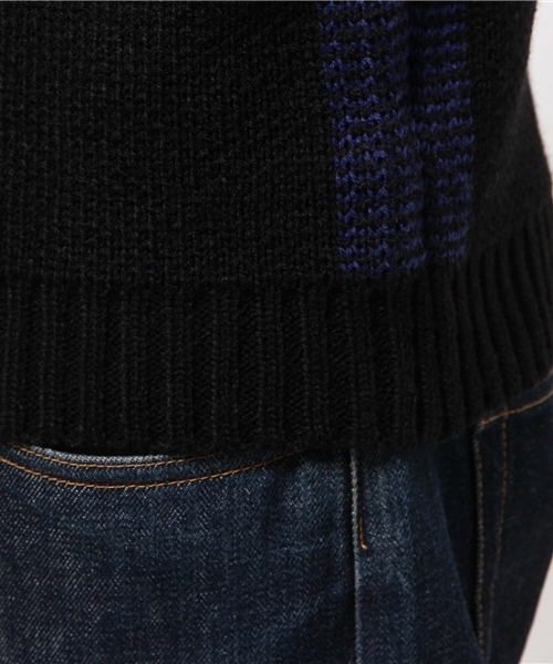 OUTLET（アウトレット）の「【WHO'S WHO gallery】チェックジャガードニット（ニット/セーター・メンズ・ブルー/レッド/アイボリー・LARGE/MEDIUM）」の9枚目の写真
