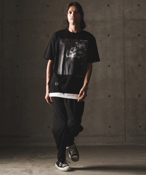 GLIMCLAP(グリムクラップ)の「mt7984-PhotographerAKI SAKAIRIcollaboration T-Shirt Tシャツ(Tシャツ/カットソー・メンズ・ホワイト/ミックスグレー/ブラック・S/L/M)」の8枚目の写真