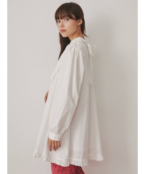 merry jenny（メリージェニー）の「バックリボンフレアミニワンピース（ワンピース・レディース・ブラック/オフホワイト・FREE）」の19枚目の写真