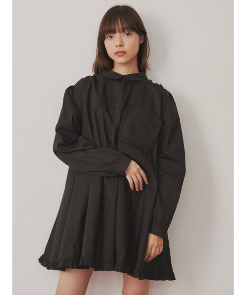 merry jenny（メリージェニー）の「バックリボンフレアミニワンピース（ワンピース・レディース・ブラック/オフホワイト・FREE）」の10枚目の写真