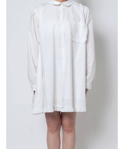 merry jenny（メリージェニー）の「バックリボンフレアミニワンピース（ワンピース・レディース・ブラック/オフホワイト・FREE）」の4枚目の写真