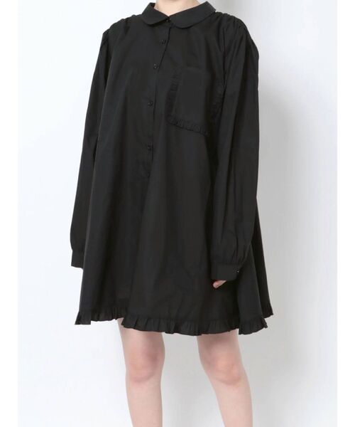 merry jenny（メリージェニー）の「バックリボンフレアミニワンピース（ワンピース・レディース・ブラック/オフホワイト・FREE）」の12枚目の写真