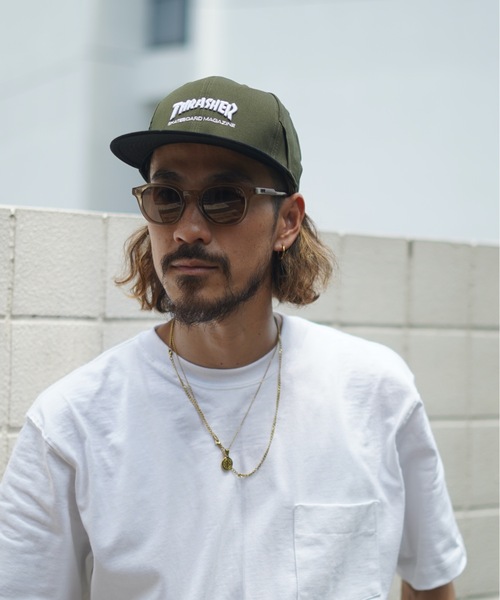 THRASHER（スラッシャー）の「MAG LOGO TWILL FLAT CAP/スラッシャー帽子(キャップ）（キャップ・メンズ・ブラック/アイボリー/カーキ/ベージュ・FREE）」の4枚目の写真