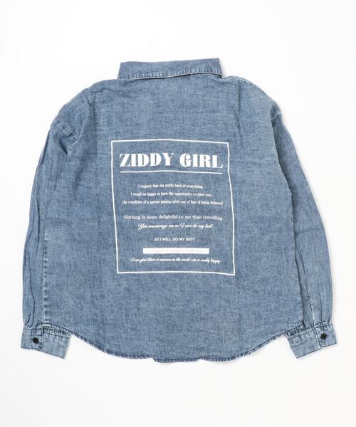 ZIDDY（ジディ）の「ZIDDY/【ニコ☆プチ掲載】4.5ozケミカルデニムボリュームシャツ(130~160cm)（シャツ/ブラウス・キッズ・ネイビー/ブルー・130/140/150/160）」の12枚目の写真