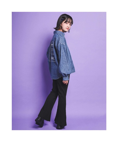 ZIDDY（ジディ）の「ZIDDY/【ニコ☆プチ掲載】4.5ozケミカルデニムボリュームシャツ(130~160cm)（シャツ/ブラウス・キッズ・ネイビー/ブルー・130/140/150/160）」の18枚目の写真