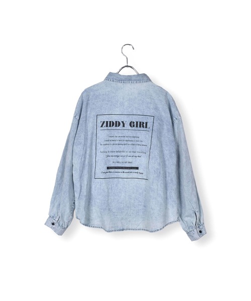 ZIDDY（ジディ）の「ZIDDY/【ニコ☆プチ掲載】4.5ozケミカルデニムボリュームシャツ(130~160cm)（シャツ/ブラウス・キッズ・ネイビー/ブルー・130/140/150/160）」の5枚目の写真