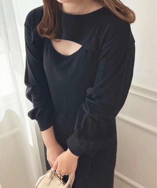 apres jour(アプレジュール)の「フロントオープンロングワンピース【ZOZOTOWN限定アイテム】(ワンピース・レディース・ブラウン系その他/ブラック/アイボリー・フリー/X-LARGE)」の14枚目の写真