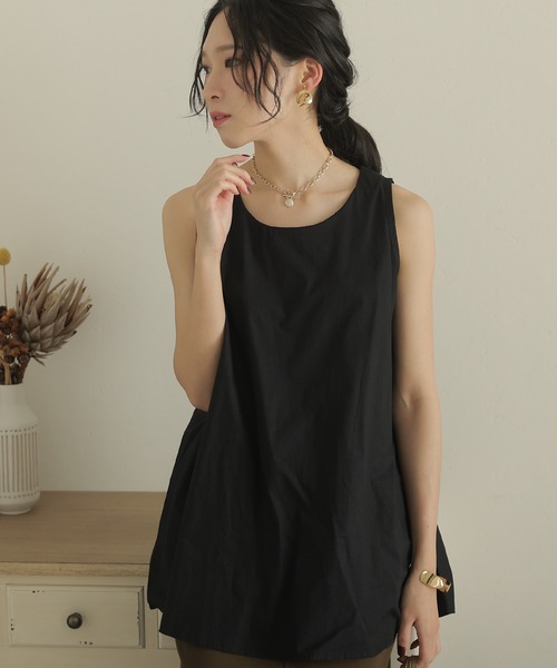 ElegChic(エレグシック)の「ノースリーブチュニック(シャツ/ブラウス・レディース・ブラック/ブルー/オフホワイト/ライトグレー・3L/4L/L/XL/M)」の5枚目の写真