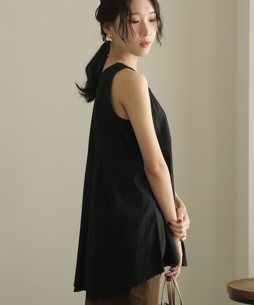 ElegChic(エレグシック)の「ノースリーブチュニック(シャツ/ブラウス・レディース・ブラック/ブルー/オフホワイト/ライトグレー・3L/4L/L/XL/M)」の6枚目の写真