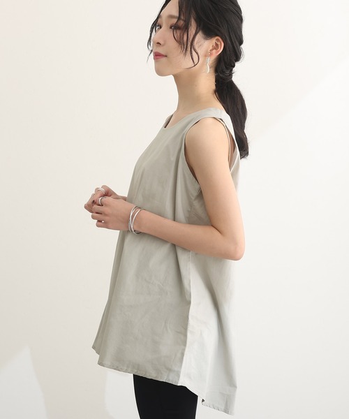 ElegChic(エレグシック)の「ノースリーブチュニック(シャツ/ブラウス・レディース・ブラック/ブルー/オフホワイト/ライトグレー・3L/4L/L/XL/M)」の10枚目の写真