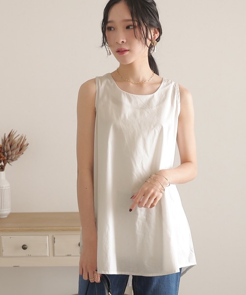ElegChic(エレグシック)の「ノースリーブチュニック(シャツ/ブラウス・レディース・ブラック/ブルー/オフホワイト/ライトグレー・3L/4L/L/XL/M)」の13枚目の写真